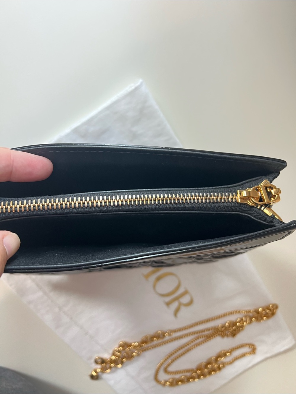 Dior Black Patent Quilted Crossbody with Gold Chain Strap - Picture 8 of 9